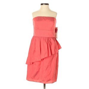 Decode 1.8 Light Red Ruffle Strapless Dress